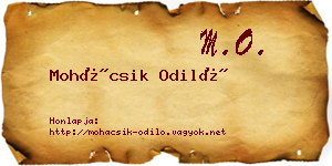 Mohácsik Odiló névjegykártya